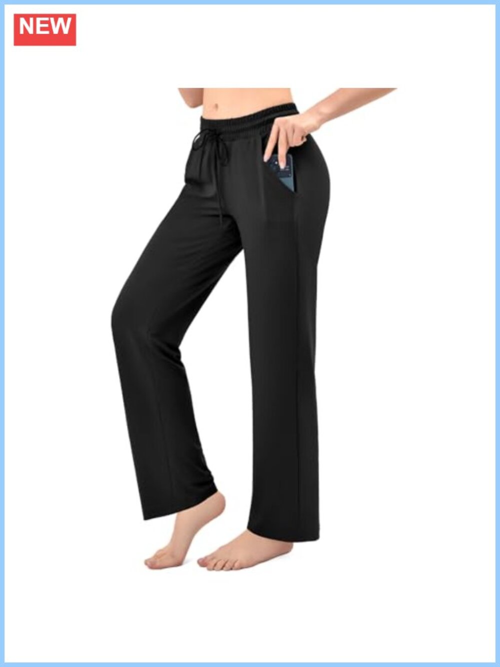 Wide Leg Sweatpants with Pockets Drawstring 4-Way Stretch Yoga Lounge